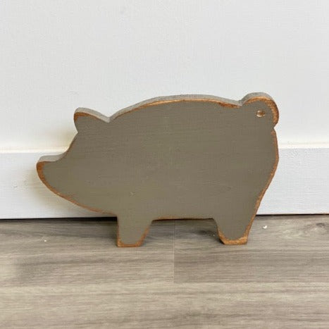 Wood Pig - Gray - Large