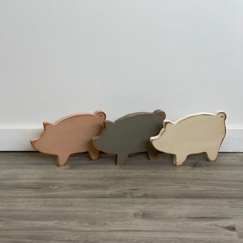 Wood Pig - Pink - Large