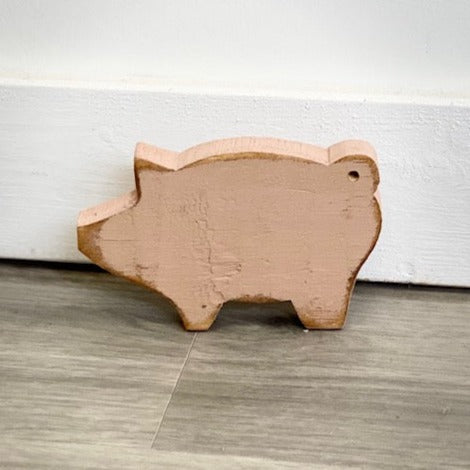 Wood Pig -Pink - Small