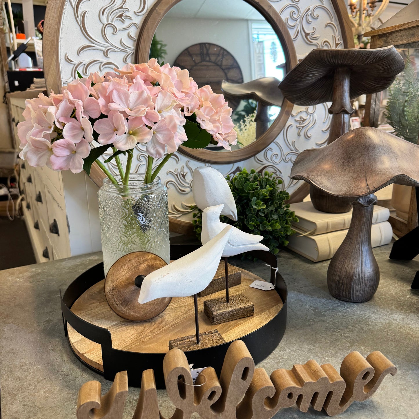 Real touch pink hydrangea bundle with 3 stems