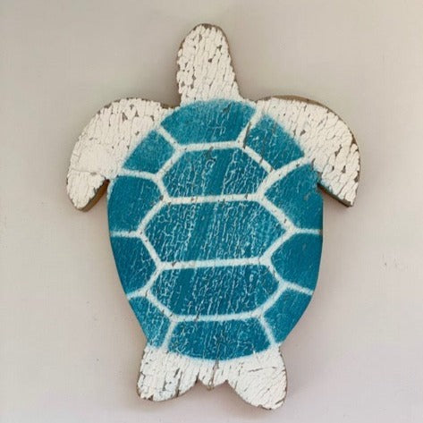 Wood Sea Turtle - Aqua