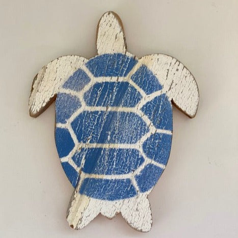 Wood Sea Turtle - Ocean Blue