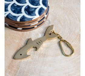 Brass Shark Bottle Opener with Chain