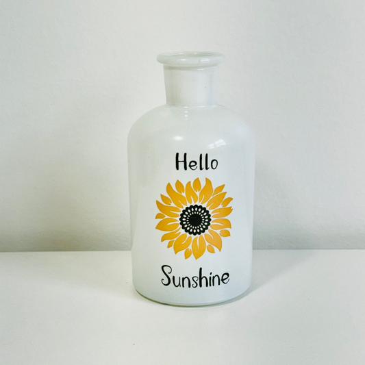 Hello Sunshine Sunflower Glass Jar