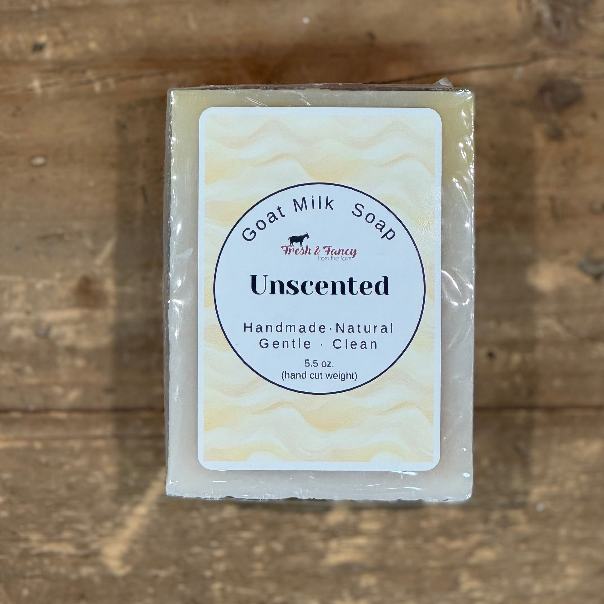 cream colored soap with a light yellow label