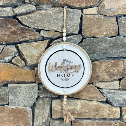 Welcome To Our Home Hanging Rope Sign