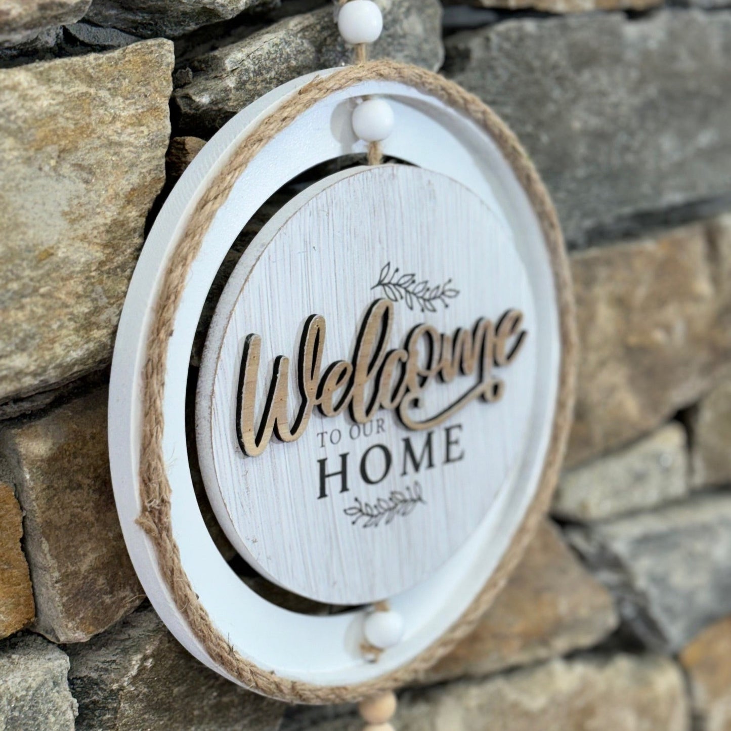 Welcome To Our Home Hanging Rope Sign