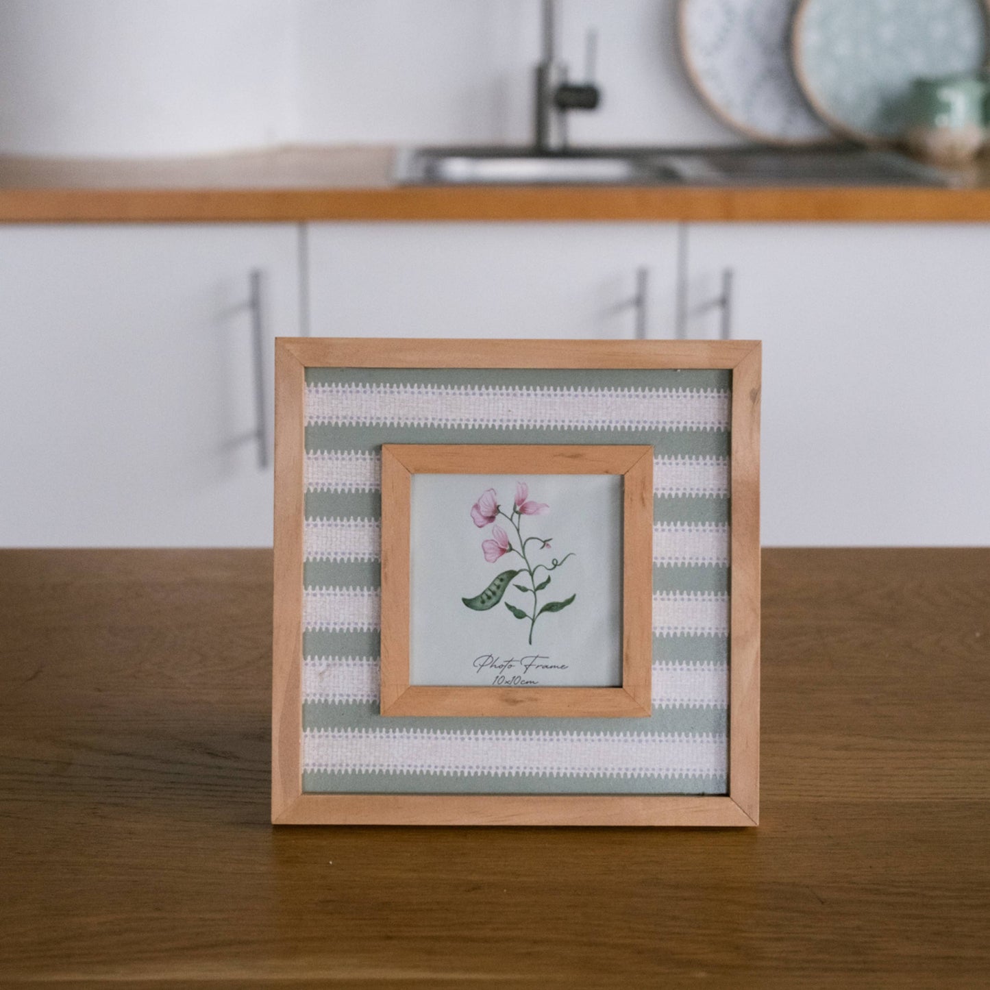 Cottage Bloom Striped Square Photo Frame for 4x4 Photo