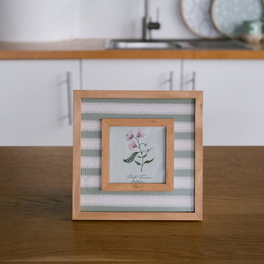 Cottage Bloom Striped Square Photo Frame for 4x4 Photo