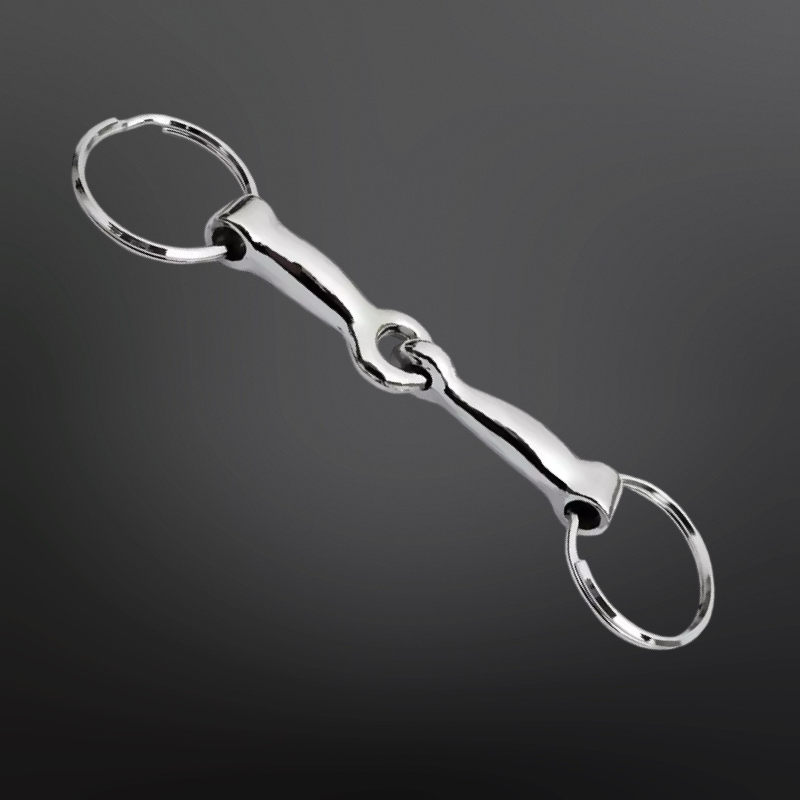 Equestrian Snaffle Bit Keychain: Loose Ring Snaffle - Silver