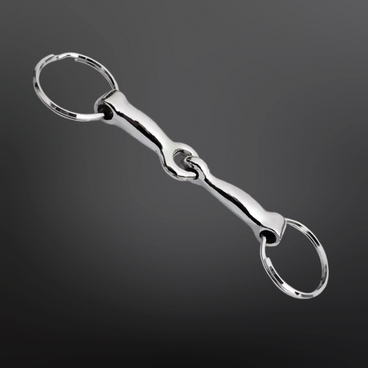 Equestrian Snaffle Bit Keychain: Loose Ring Snaffle - Silver