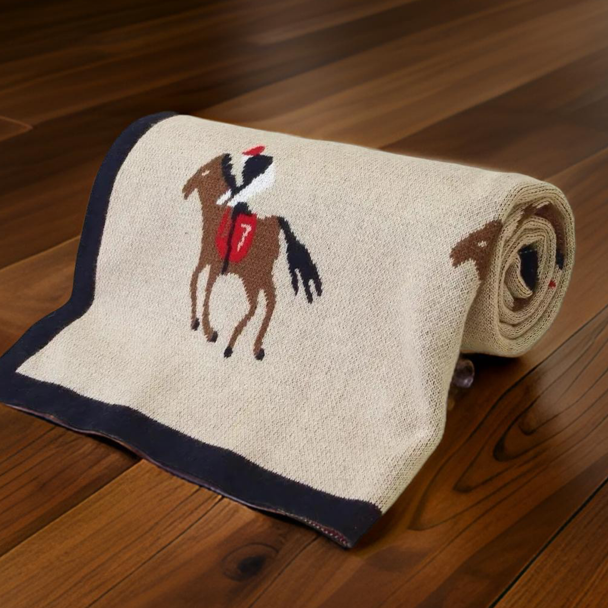 Equestrian Horse Racing Derby Jockey Cotton Baby Blanket 