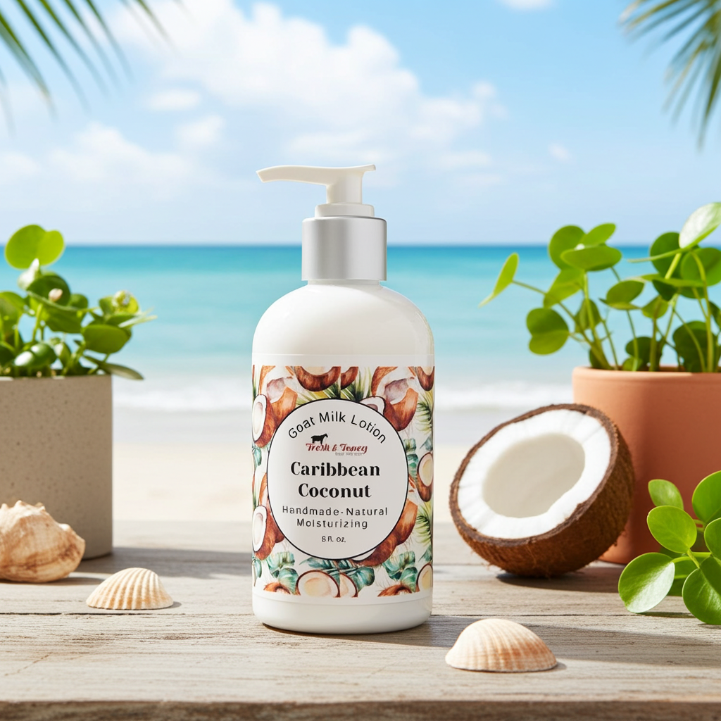 Goat Milk Lotion - Caribbean Coconut, 8oz